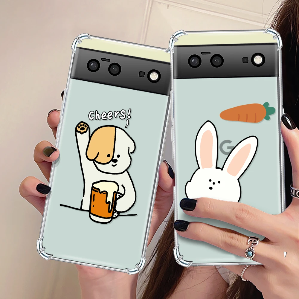 Cartoon Cute Rabbit Case for Google Pixel 7Pro 7 6a 6 6Pro Luxury Transparent Soft Silicone Shockproof Protection Back Cover
Cartoon Cute Rabbit Case for Google Pixel 7Pro 7 6a 6 6Pro Luxury Transparent Soft Silicone Shockproof Protection Back Cover
