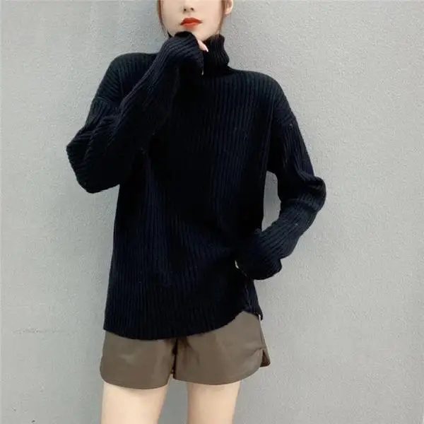 Gray Lady Turtle High Neck Warm Winter Pullover Knit Sweater Loose Coat Casual Cloth Girl Tops Clothes for Women Lady Clothing
Gray Lady Turtle High Neck Warm Winter Pullover Knit Sweater Loose Coat Casual Cloth Girl Tops Clothes for Women Lady Clothing