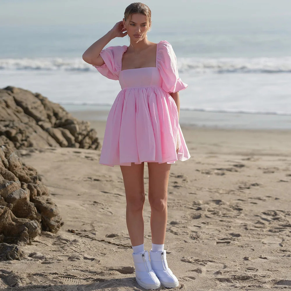 Pink Evening Dresses Lolita Square Collar Satin High Quality Party Dress 2022 Cute Puff Sleeves A-Line Ball Gowns Custom Made
Pink Evening Dresses Lolita Square Collar Satin High Quality Party Dress 2022 Cute Puff Sleeves A-Line Ball Gowns Custom Made