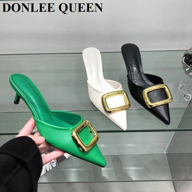 New Spring Low Heel Mule Shoes Women Fashion Slippers Pointed Toe Brand Metal Buckle Female Shoes Slip On Closed Toe Slide Green
New Spring Low Heel Mule Shoes Women Fashion Slippers Pointed Toe Brand Metal Buckle Female Shoes Slip On Closed Toe Slide Green