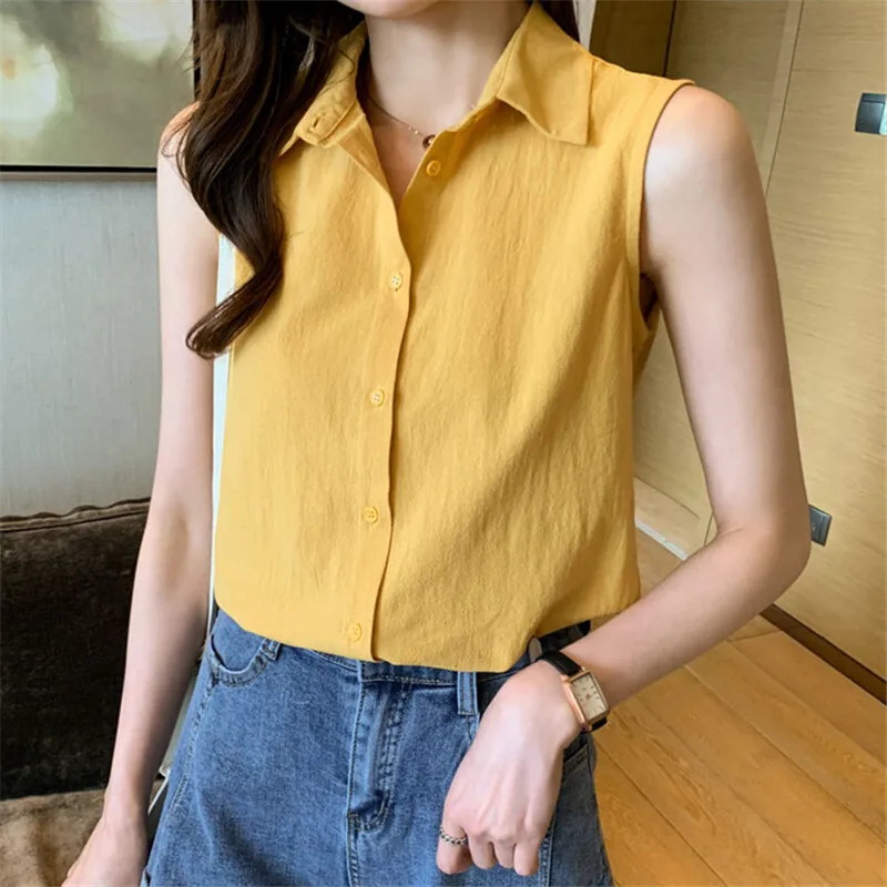Sleeveless Tops Women Plus Size White Shirt Polo Collar Chiffon Basic Office Blouse Summer
Sleeveless Tops Women Plus Size White Shirt Polo Collar Chiffon Basic Office Blouse Summer