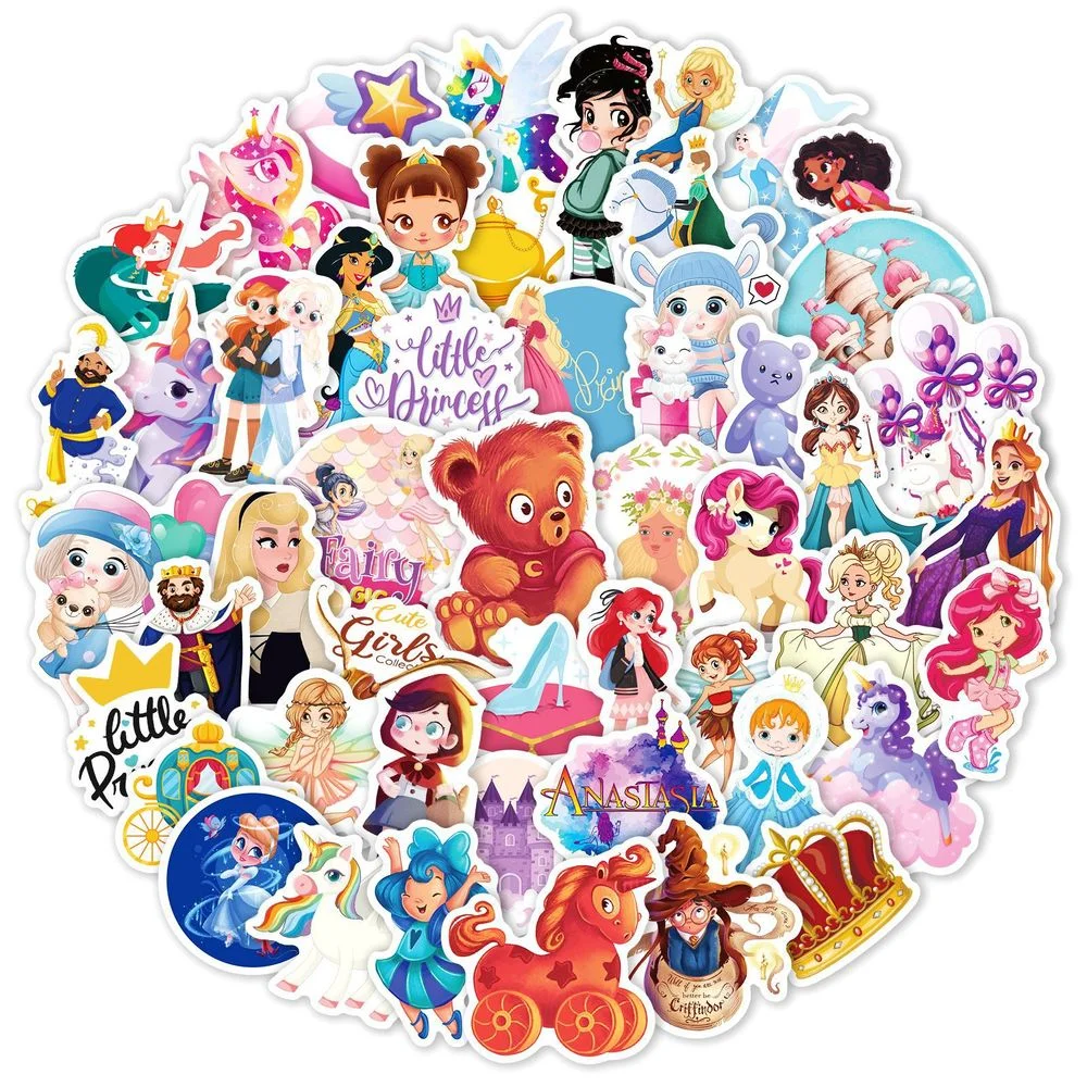 50pcs Princess Stickers Cartoon Luggage Helmet Laptop Guitar Stickers Kids Girl Kawaii Waterproof Stikers Toy
50pcs Princess Stickers Cartoon Luggage Helmet Laptop Guitar Stickers Kids Girl Kawaii Waterproof Stikers Toy