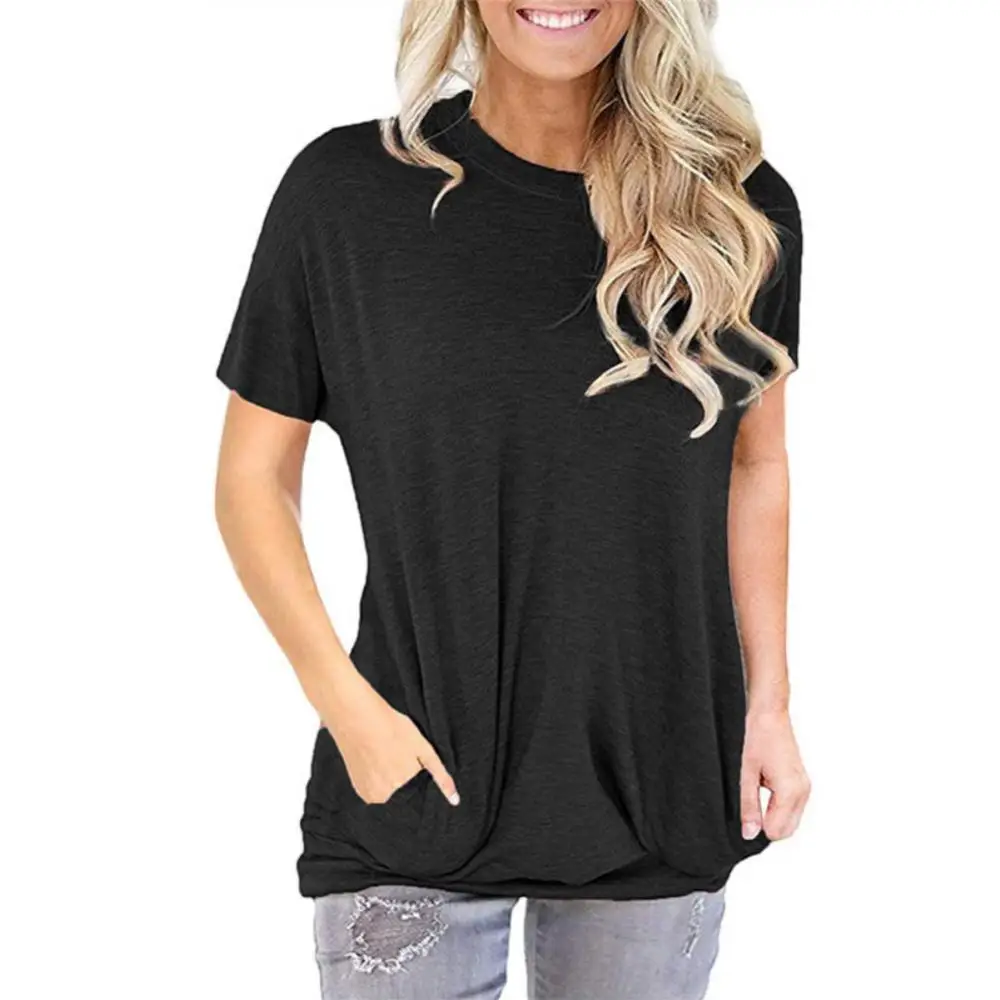 2022 New Solid Color Women Round Neck Short Sleeve Pocket T-shirt Loose Blouse Top
2022 New Solid Color Women Round Neck Short Sleeve Pocket T-shirt Loose Blouse Top