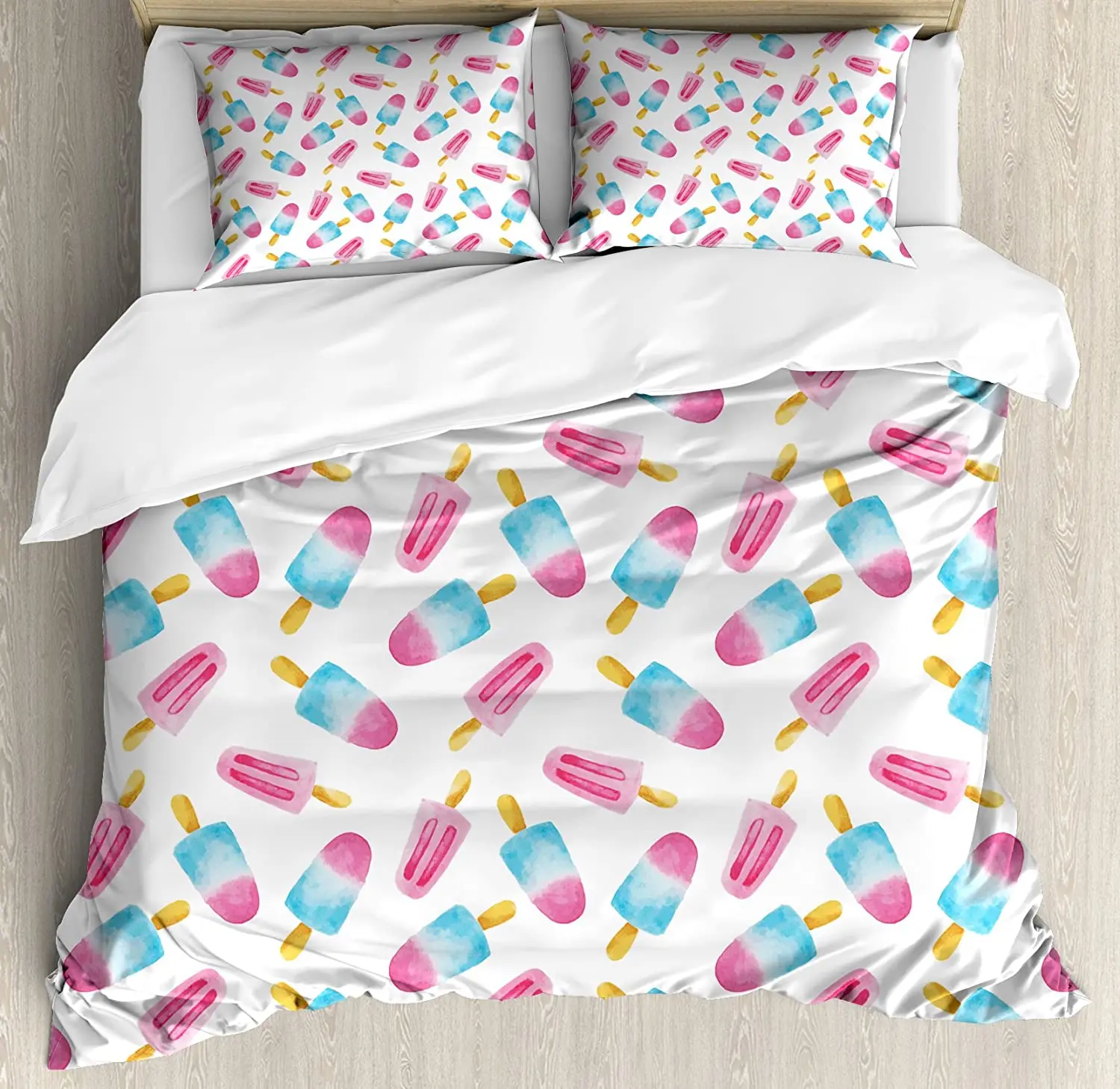 Ice Cream Bedding Set For Bedroom Bed Home Pattern with Refreshing Watercolor Popsicles o Duvet Cover Quilt Cover And Pillowcase
Ice Cream Bedding Set For Bedroom Bed Home Pattern with Refreshing Watercolor Popsicles o Duvet Cover Quilt Cover And Pillowcase
