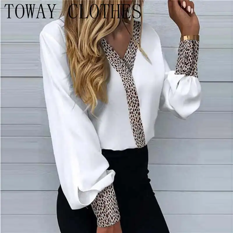 Women Long Sleeve Leopard Patch Lantern Sleeve Button Front Blouse Casual Spring Shirts Female Top
Women Long Sleeve Leopard Patch Lantern Sleeve Button Front Blouse Casual Spring Shirts Female Top