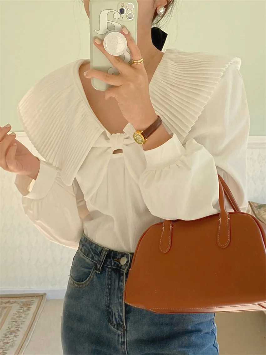 Lapel Bow Chic Women Full Sleeves Blouses Gentle New Spring 2022 Solid Hot Fashion Casual Office Lady Pullovers Tops
Lapel Bow Chic Women Full Sleeves Blouses Gentle New Spring 2022 Solid Hot Fashion Casual Office Lady Pullovers Tops
