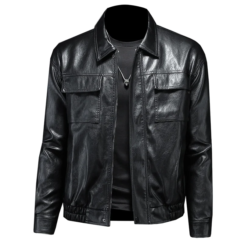 2022 autumn winter new lapel motorcycle leather jacket men loose lapel boutique brand PU Tops/waterproof motorcycle leather coat
2022 autumn winter new lapel motorcycle leather jacket men loose lapel boutique brand PU Tops/waterproof motorcycle leather coat