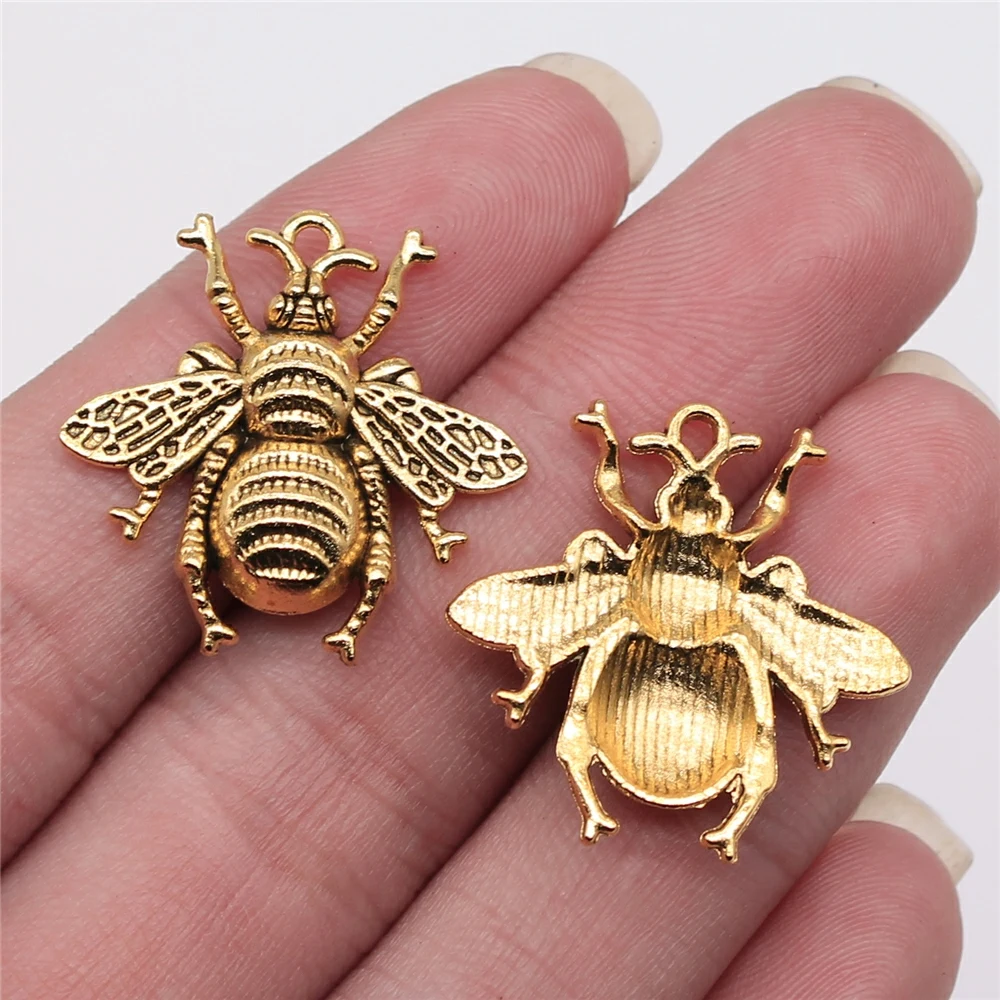 

15pcs Charms Honeybee Bee Hornet Honey 25x25mm Antique Bronze Silver Color Pendants DIY Making Findings Handmade Tibetan Jewelry