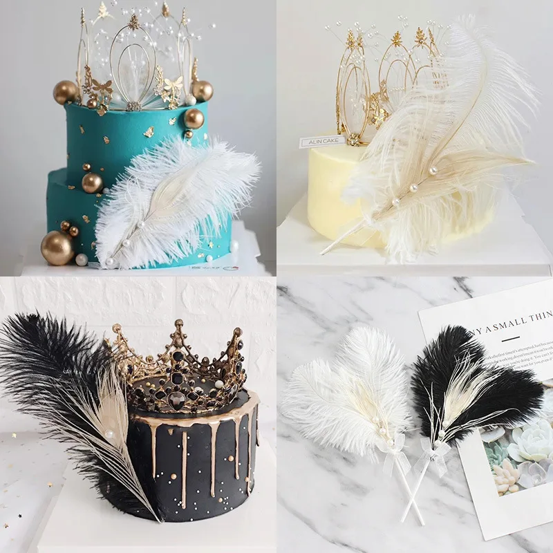 Baking Cake Decorated with Pearl Feathers Cards Black 2 Colors Plug-ins for Anniversary Birthday Party and Wedding Decorations
Baking Cake Decorated with Pearl Feathers Cards Black 2 Colors Plug-ins for Anniversary Birthday Party and Wedding Decorations
