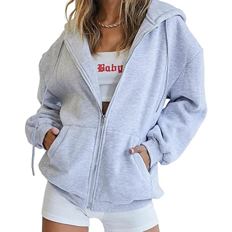 Womens Zip Up Y2K Hoodies Long Sleeve Spring Fall Oversized Casual Drawstring Sweatshirts Jacket With Pocket
Womens Zip Up Y2K Hoodies Long Sleeve Spring Fall Oversized Casual Drawstring Sweatshirts Jacket With Pocket