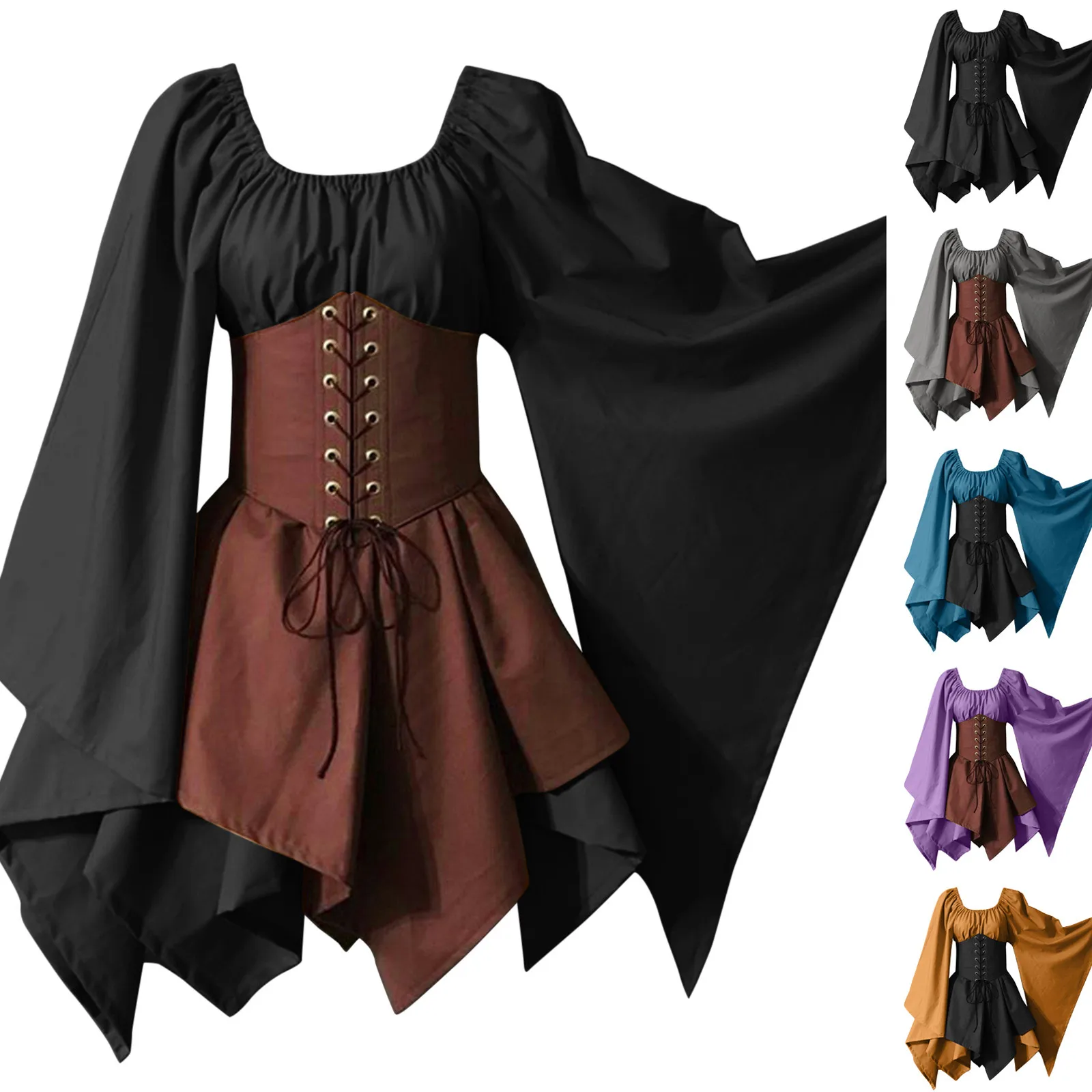 Adult Women Medieval Elf Fairy Elven S-5XL Costume Wench Celtic Princess Dress Lace Up Waist Cincher Corset Set Jagged Dresses
Adult Women Medieval Elf Fairy Elven S-5XL Costume Wench Celtic Princess Dress Lace Up Waist Cincher Corset Set Jagged Dresses