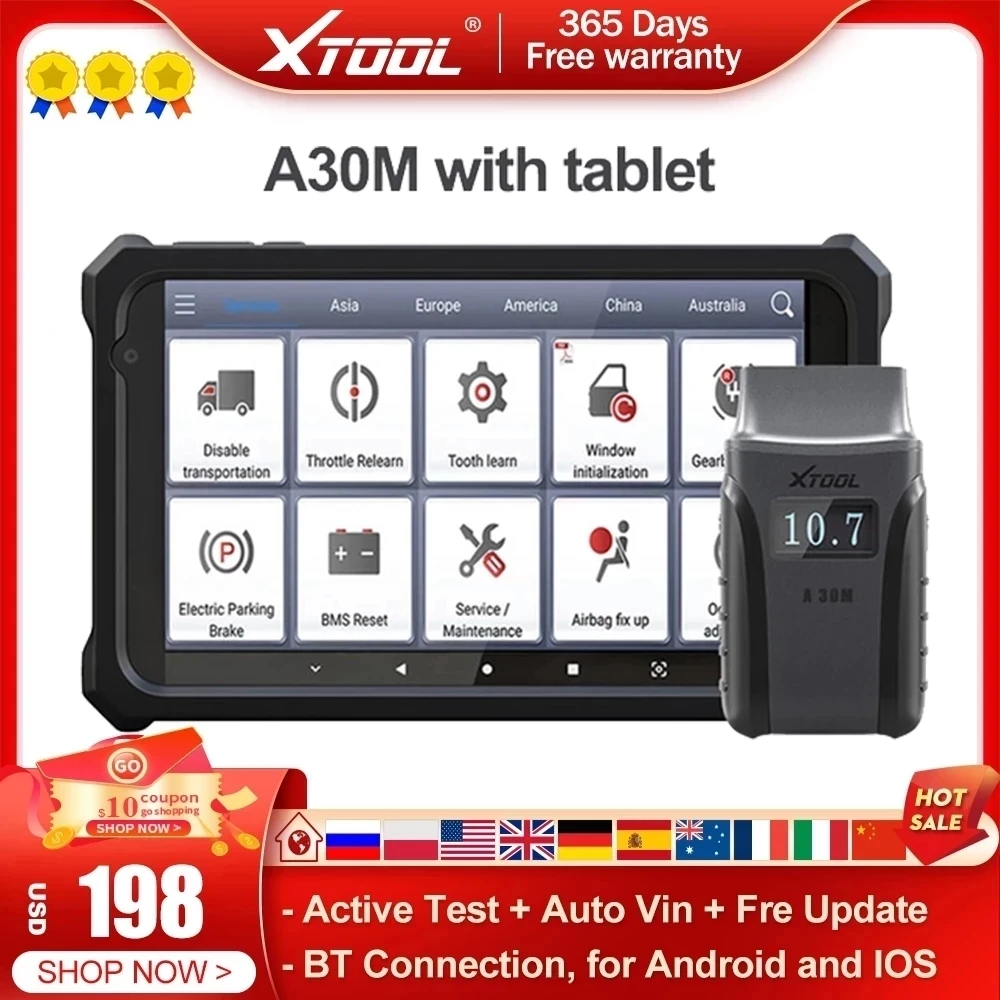Полноценный диагностический сканер XTOOL Anyscan A30 A30M OBD2, двунаправленное управление SAS EPB DPF BT, бесплатное обновление
Полноценный диагностический сканер XTOOL Anyscan A30 A30M OBD2, двунаправленное управление SAS EPB DPF BT, бесплатное обновление