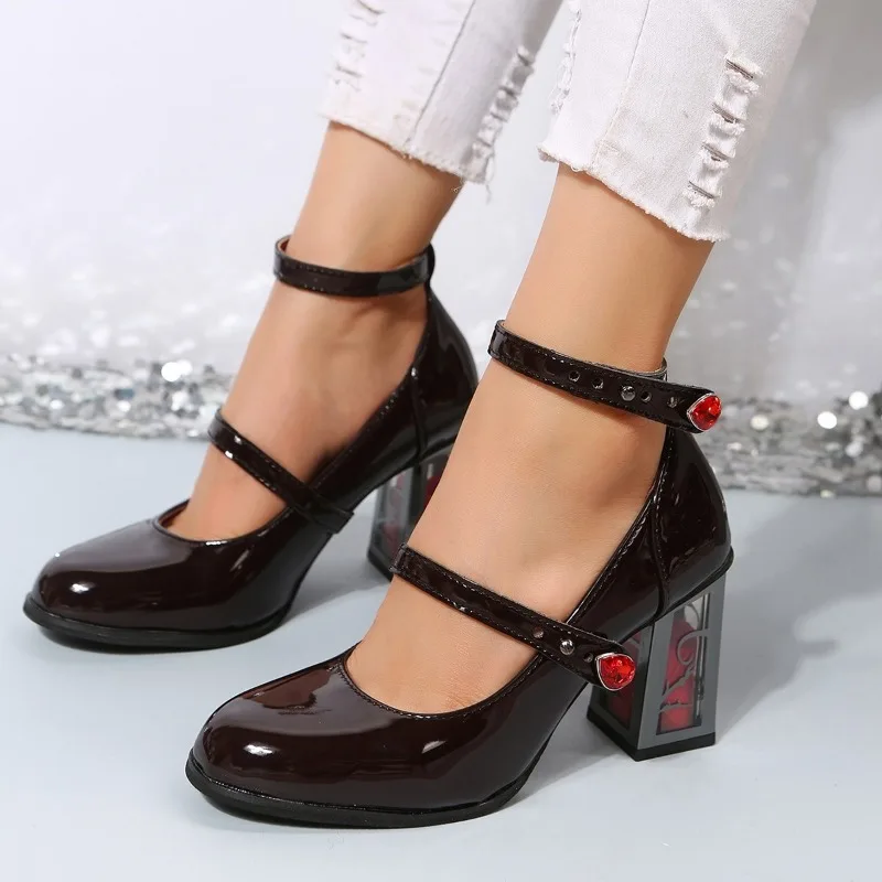 2023 New Women‘s Punk High Heels Pumps Rose Heeled Patent Leather Lolita Shoes Woman Ankle Straps Black Mary Jane Ladies Shoes
2023 New Women‘s Punk High Heels Pumps Rose Heeled Patent Leather Lolita Shoes Woman Ankle Straps Black Mary Jane Ladies Shoes