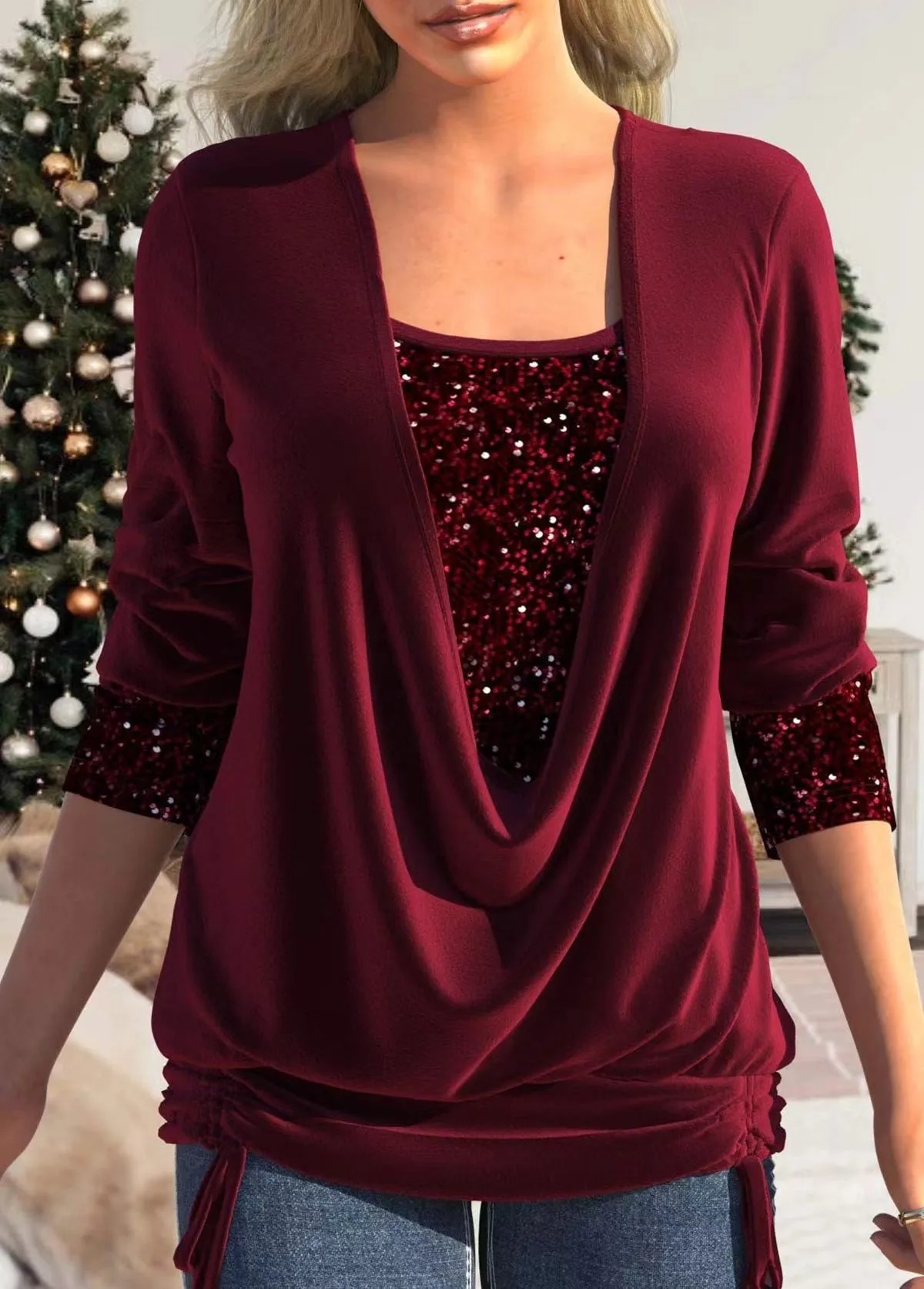 2023 New Solid Color Sequins Splicing T Shirt Women U-neck Long-sleeved Elegant Casual T-shirt Top
2023 New Solid Color Sequins Splicing T Shirt Women U-neck Long-sleeved Elegant Casual T-shirt Top