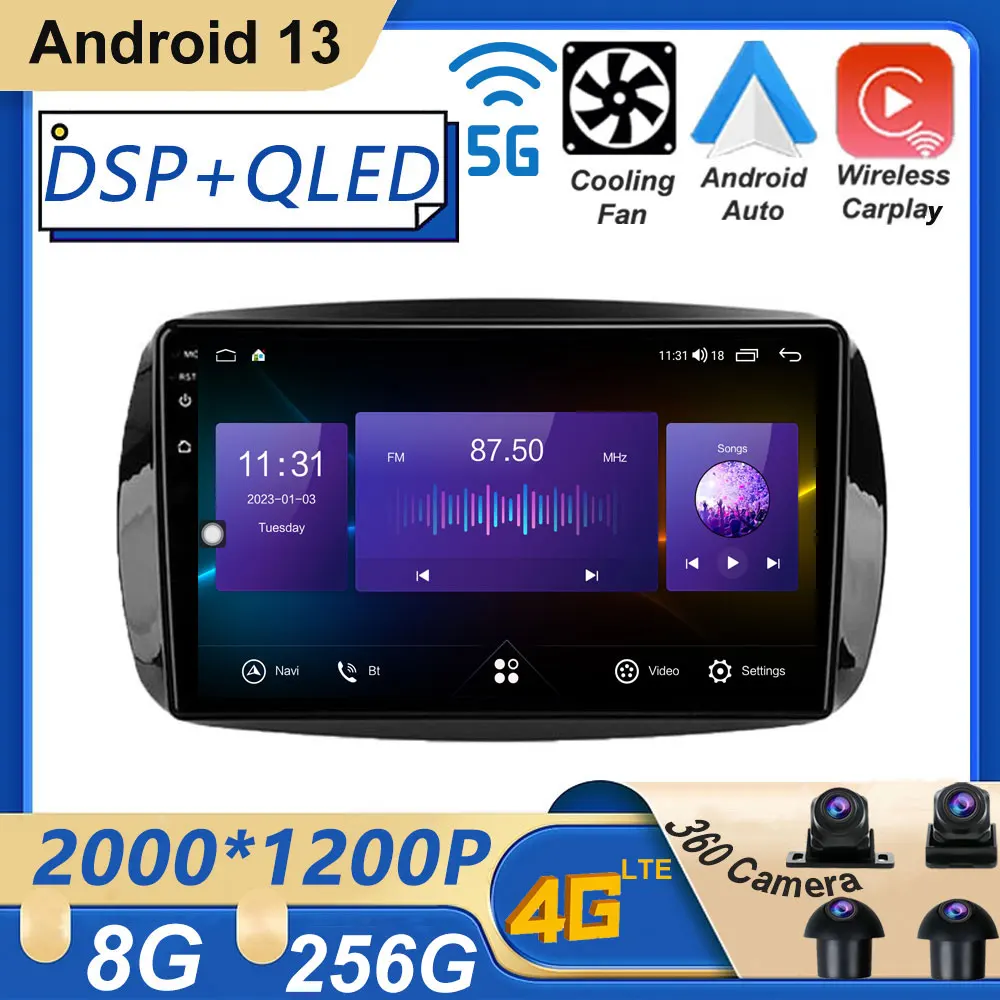 Автомагнитола на Android 13 для Mercedes Benz Smart Fortwo 3 C453 A453 W453 2014-2020, мультимедийный видеоплеер, навигация GPS No 2din
Автомагнитола на Android 13 для Mercedes Benz Smart Fortwo 3 C453 A453 W453 2014-2020, мультимедийный видеоплеер, навигация GPS No 2din