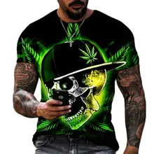 Skull Head Humor Fun Art 3D Print Mens T-shirts Fashion Skeleton Round Neck Short Sleeve Loose Oversized T Shirt For Men 6XL