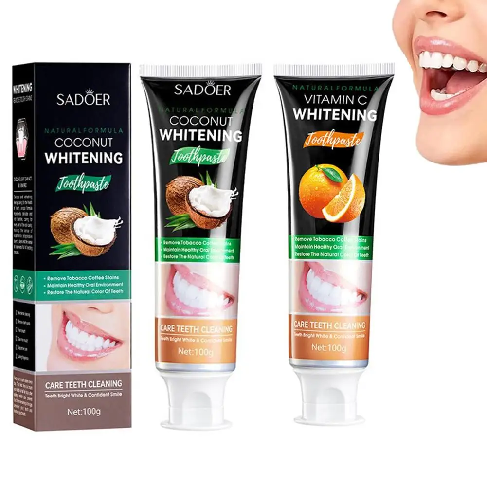 Coconut Oil Toothpaste Vitamin C Whitening Toothpaste Brighten Removes Stains Freshen Breath Maintain Oral Health Dental Cream
Coconut Oil Toothpaste Vitamin C Whitening Toothpaste Brighten Removes Stains Freshen Breath Maintain Oral Health Dental Cream