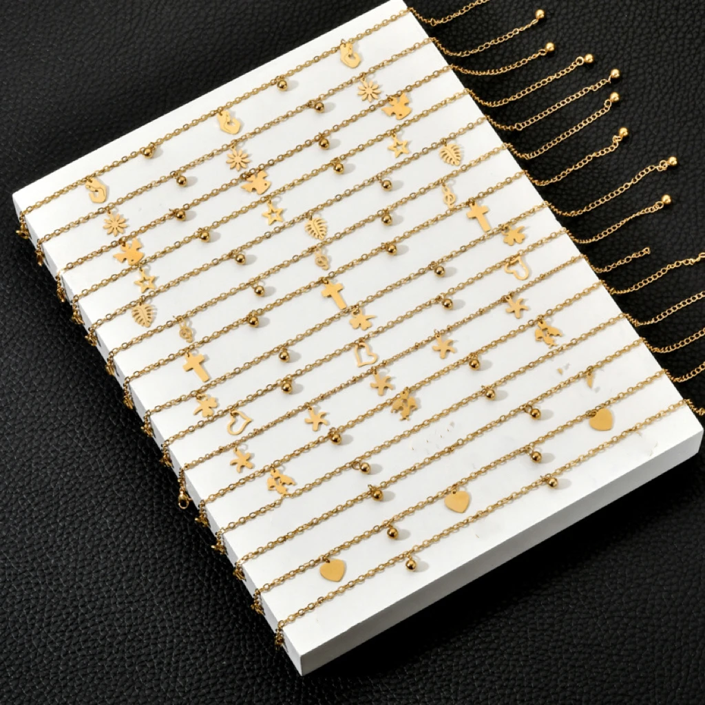 Браслеты на ногу женские, анклеты из нержавеющей стали золотого цвета с сердечком, с цепочкой, сандалии, ювелирные изделия для девушек, подв... 
Браслеты на ногу женские, анклеты из нержавеющей стали золотого цвета с сердечком, с цепочкой, сандалии, ювелирные изделия для девушек, подв...