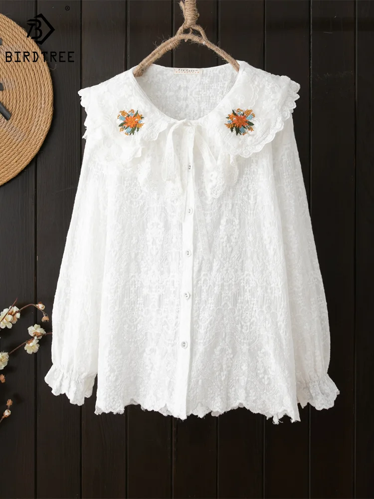 New Autumn Cotton White Shirts Women Turn Down Collar Tops Girl Long Sleeve Loose Lace Embroidery Sweet Blouses Spring T30525QM
New Autumn Cotton White Shirts Women Turn Down Collar Tops Girl Long Sleeve Loose Lace Embroidery Sweet Blouses Spring T30525QM