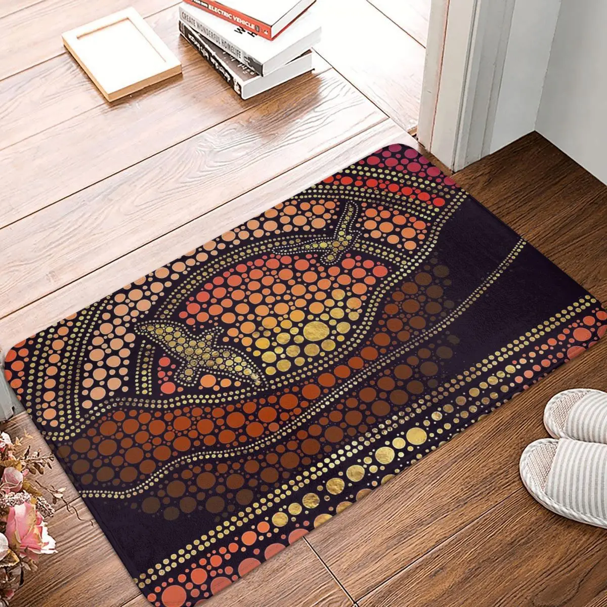 Австралийский кухонный нескользящий ковер аборигенного искусства, Настенный Коврик в горошек для заката, гостиной, коврик для входной двер... 
Австралийский кухонный нескользящий ковер аборигенного искусства, Настенный Коврик в горошек для заката, гостиной, коврик для входной двер...