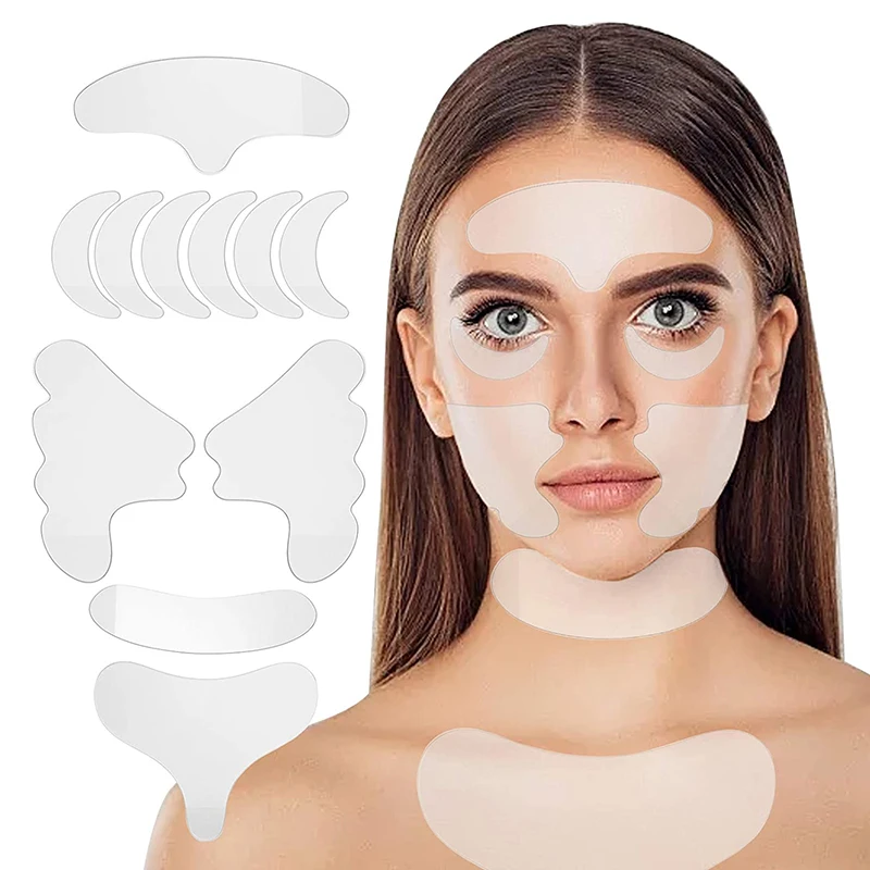 11pcs Anti Wrinkle Silicone Pad Kit Reusable Silicone Chest Neck Forehead Facial Eye Face Wrinkle Patches Smooth Skin Strips
11pcs Anti Wrinkle Silicone Pad Kit Reusable Silicone Chest Neck Forehead Facial Eye Face Wrinkle Patches Smooth Skin Strips