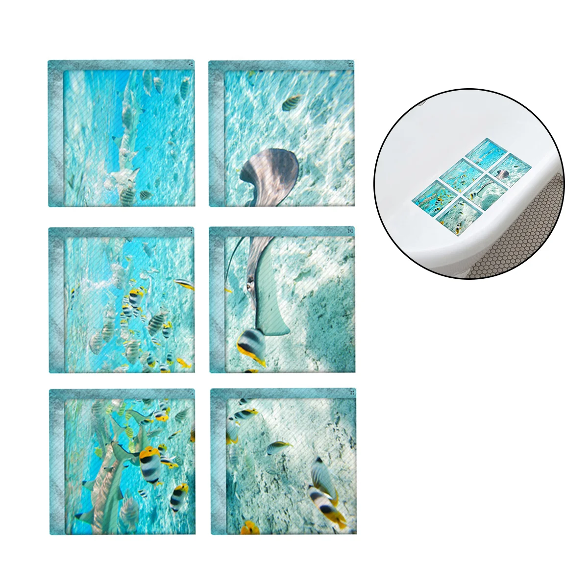6 Bath Treads Sticker Underwater World Non-slip Bathroom Mat for Tiles Bathtub Dining Table
6 Bath Treads Sticker Underwater World Non-slip Bathroom Mat for Tiles Bathtub Dining Table