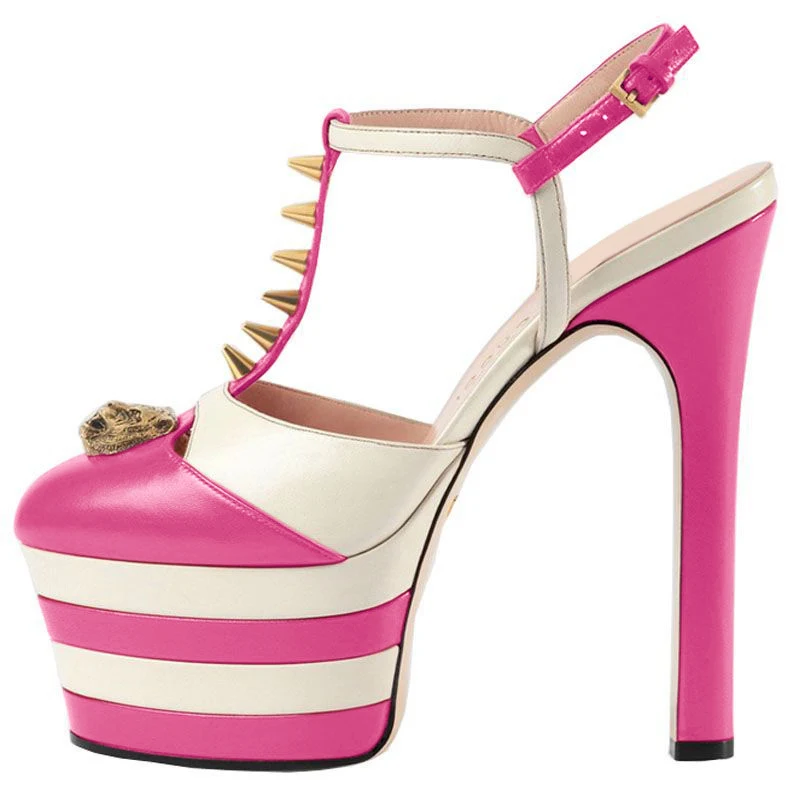 Women Chunky High Heel T Strap Rivet Sandals Sexy Round Toe Evening Party Striped Trend Shoe Platform Popular Lady Sandal D-SL-2
Women Chunky High Heel T Strap Rivet Sandals Sexy Round Toe Evening Party Striped Trend Shoe Platform Popular Lady Sandal D-SL-2