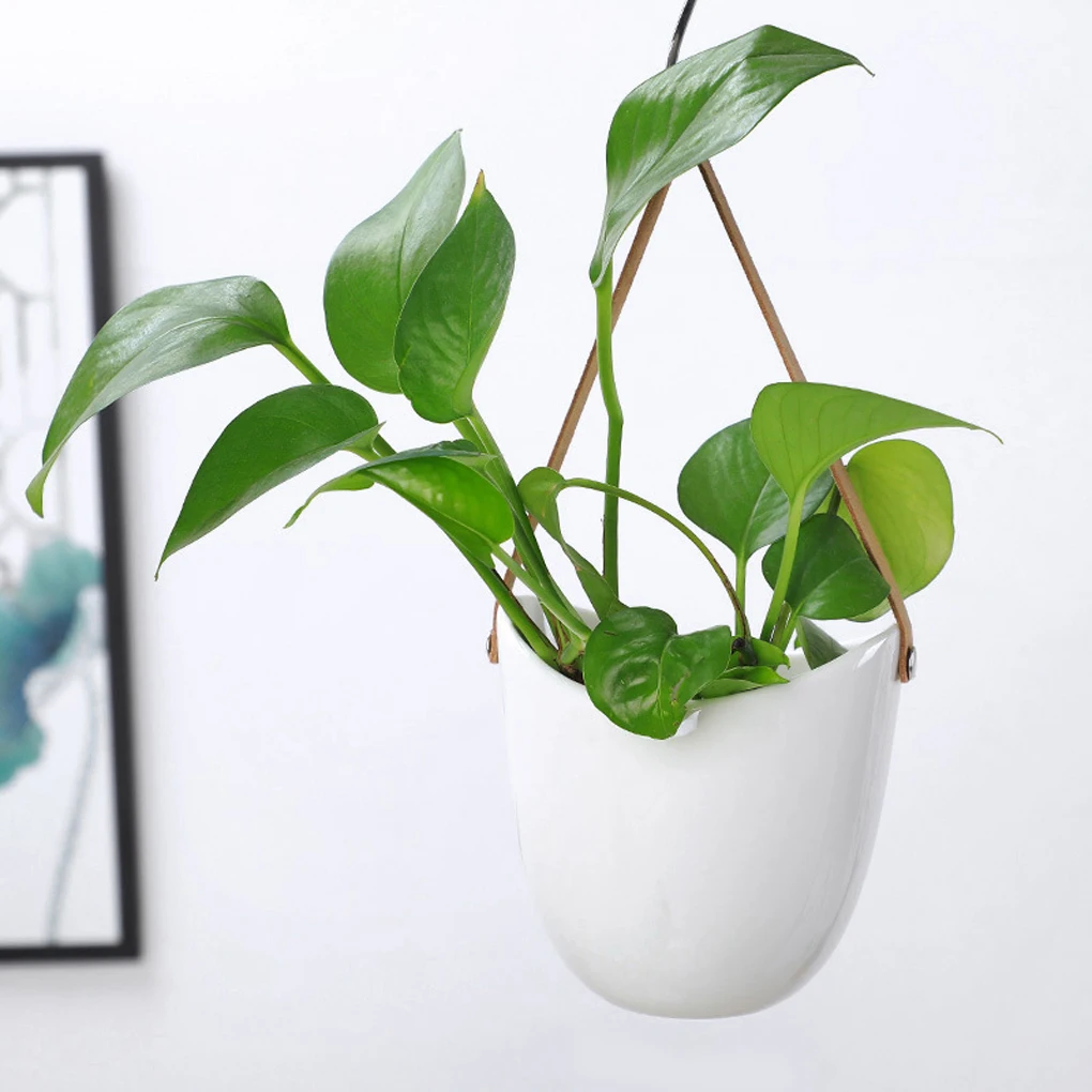 Ceramic Wall Hanging Planter Nordic Style Garden with Leather Strap Home Decoration Balcony Flowerpot White Vase Basket
Ceramic Wall Hanging Planter Nordic Style Garden with Leather Strap Home Decoration Balcony Flowerpot White Vase Basket