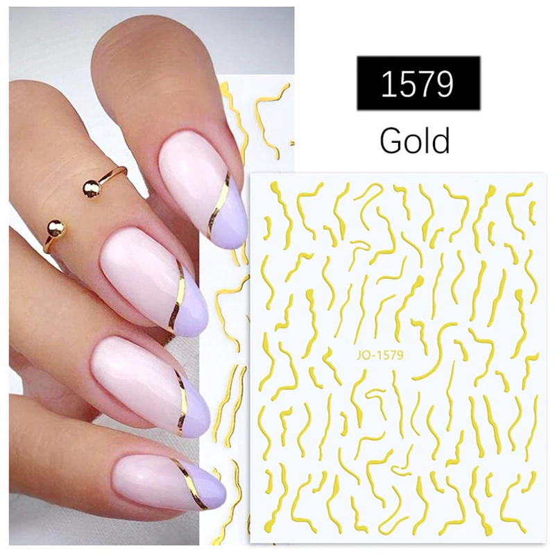 Gold gilding nail sticker wave lines flame heart leaves DIY manicure decoration gold silver laser foil peel off nail strip YJ083
Gold gilding nail sticker wave lines flame heart leaves DIY manicure decoration gold silver laser foil peel off nail strip YJ083