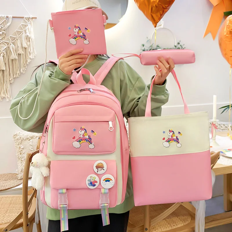 4 Piece Set Badge Accessories Student Backpacks Girl's Backpack Unicorn Print School Bags For Women 2023 Multi-Pocket Travel Bag
4 Piece Set Badge Accessories Student Backpacks Girl's Backpack Unicorn Print School Bags For Women 2023 Multi-Pocket Travel Bag