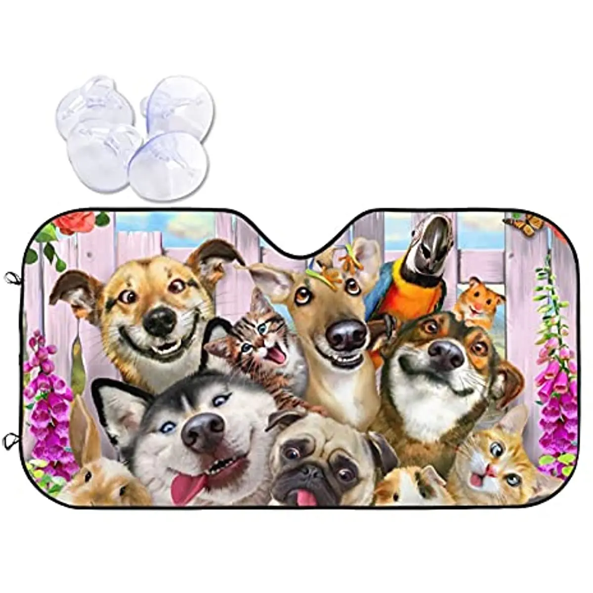 Cute Dogs Cats Fun Front Windshield Sun Shade Auto Sunshade for Car Truck SUV UV Rays Sun Visor Protector-Keeps Your Vehicle Coo
Cute Dogs Cats Fun Front Windshield Sun Shade Auto Sunshade for Car Truck SUV UV Rays Sun Visor Protector-Keeps Your Vehicle Coo