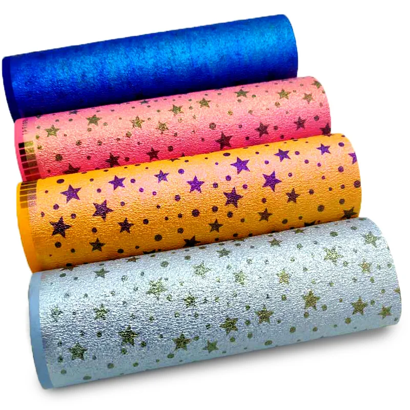 XHT Star Printed Rainbow Color Changing Faux Leather Fabric Sheet for Making Shoe/Bag/Purse/Decorative/Craft/Earring
XHT Star Printed Rainbow Color Changing Faux Leather Fabric Sheet for Making Shoe/Bag/Purse/Decorative/Craft/Earring