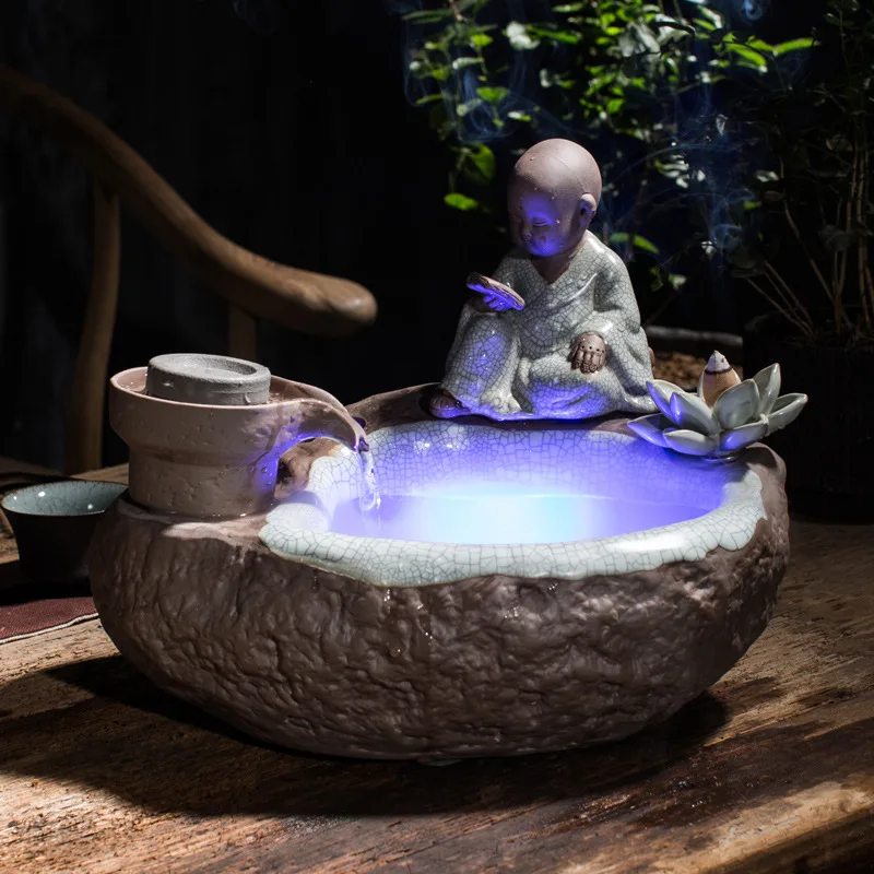 Ceramic little reading monk fountain water features feng shui wheel desktop decoration home decor Household water fountain gift
Ceramic little reading monk fountain water features feng shui wheel desktop decoration home decor Household water fountain gift