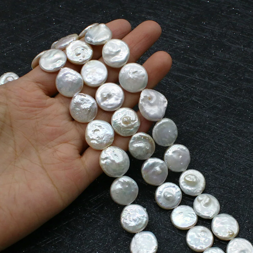 1 Strand 16-17mm Natural Freshwater Pearl Loose Beads Strand Round Button Shaped DIY for Making Necklace Bracelets Flat Round
1 Strand 16-17mm Natural Freshwater Pearl Loose Beads Strand Round Button Shaped DIY for Making Necklace Bracelets Flat Round