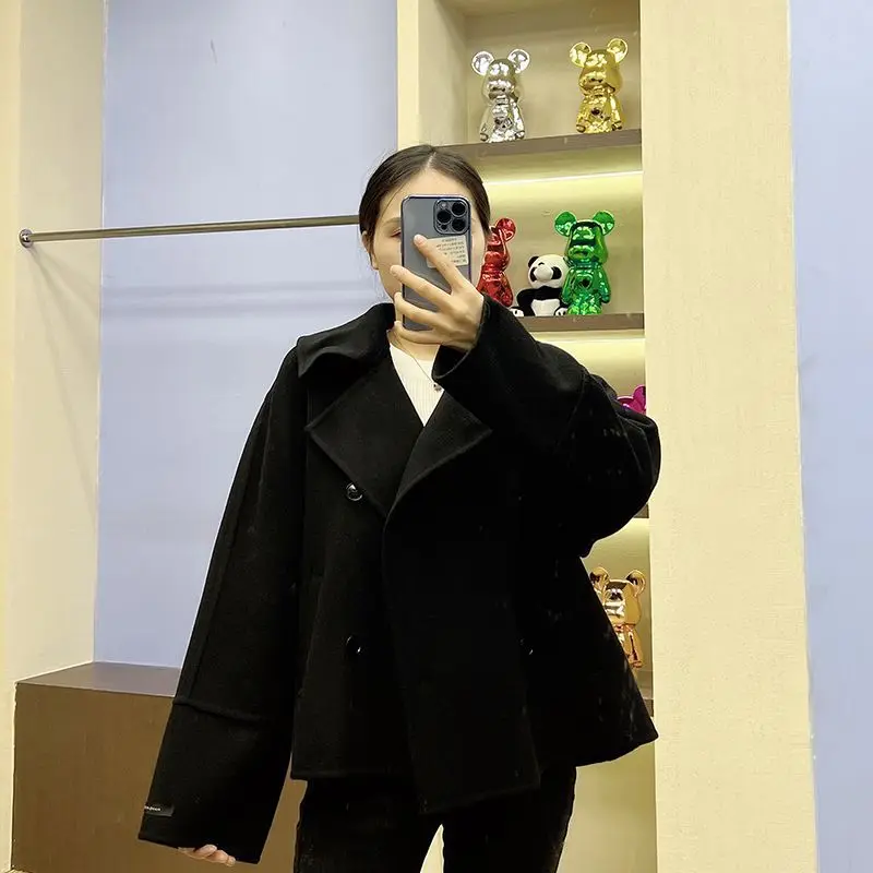 

2023 New Woolen coat,10% cashmere 90% wool autumn and winter new double-sided cashmere coat women's woolen coat