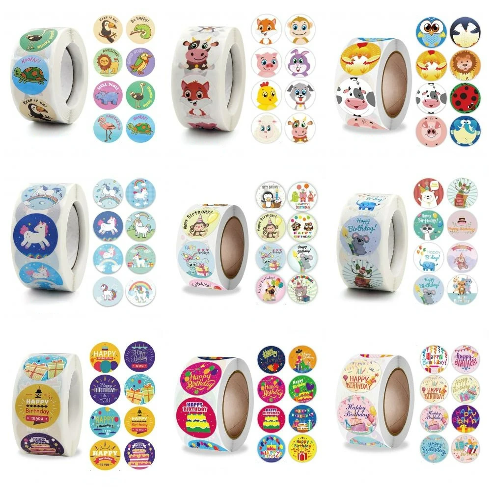 500pcs/roll Cute Happy Birthday Stickers Birthday Gift Decoration Tag Sealing Label Kids toys Gift Package Scrapbooking Stickers
500pcs/roll Cute Happy Birthday Stickers Birthday Gift Decoration Tag Sealing Label Kids toys Gift Package Scrapbooking Stickers