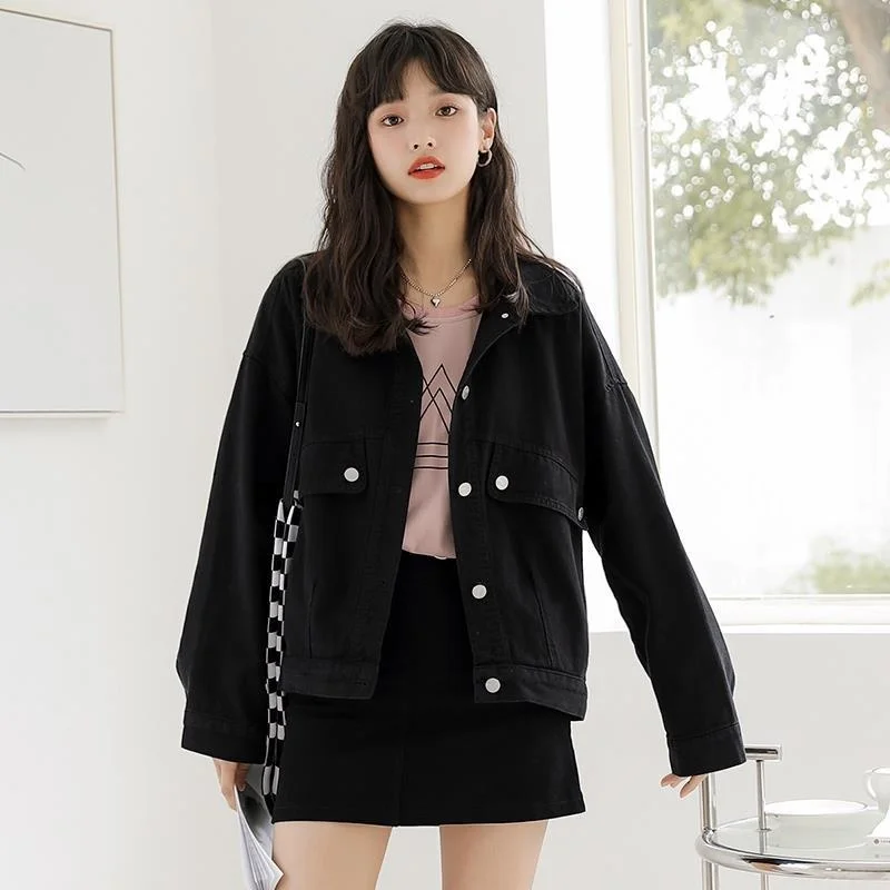 Женская джинсовая куртка, черная модная простая свободная короткая куртка в Корейском стиле, повседневная офисная верхняя одежда, осень-зи...
Женская джинсовая куртка, черная модная простая свободная короткая куртка в Корейском стиле, повседневная офисная верхняя одежда, осень-зи...