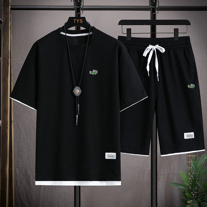 2023 Men's Sets Tracksuits Linen Fabric Short Sleeve Embroidery T-Shirts+Shorts Streetwear Homme Jogging Sportswear 2 Pieces Set
2023 Men's Sets Tracksuits Linen Fabric Short Sleeve Embroidery T-Shirts+Shorts Streetwear Homme Jogging Sportswear 2 Pieces Set