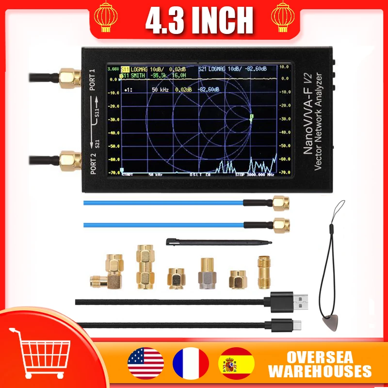 NanoVNA-F 4.3 Inch IPS LCD Display Analyzer Handheld V2 Vector Network Analyzers S-A-A-2 Antenna Analyzer Short Wave HF VHF UHF
NanoVNA-F 4.3 Inch IPS LCD Display Analyzer Handheld V2 Vector Network Analyzers S-A-A-2 Antenna Analyzer Short Wave HF VHF UHF
