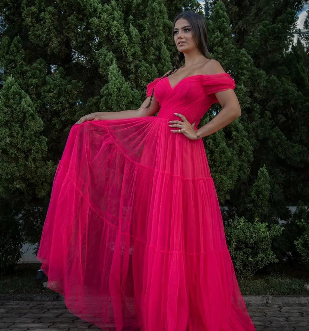 Classic Long Off Shoulder Evening Dresses فساتين السهرة A-Line Floor Length Lace Up Back Prom Dress Robe de soirée for Women
Classic Long Off Shoulder Evening Dresses فساتين السهرة A-Line Floor Length Lace Up Back Prom Dress Robe de soirée for Women