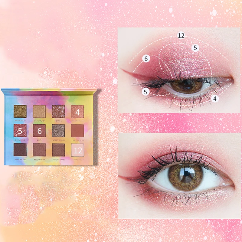New Twelve-color Eyeshadow Palette Net Red Live Earth Color Pearly Matte Glitter Eyeshadow Palette Shiny Eye Shadow Eye Pigments
New Twelve-color Eyeshadow Palette Net Red Live Earth Color Pearly Matte Glitter Eyeshadow Palette Shiny Eye Shadow Eye Pigments