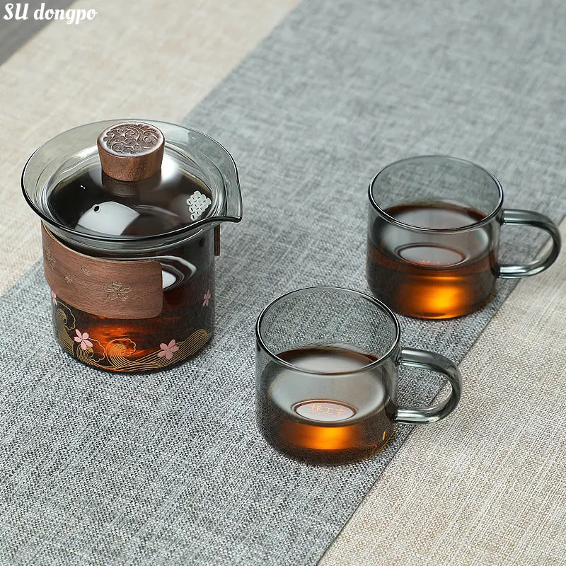 Japanese Style Walnut Smoke Gray Glass Gaiwan Covered Bowl Anti Scald Ring Thickened Glass Thickened Glass Heat-resisting
Japanese Style Walnut Smoke Gray Glass Gaiwan Covered Bowl Anti Scald Ring Thickened Glass Thickened Glass Heat-resisting