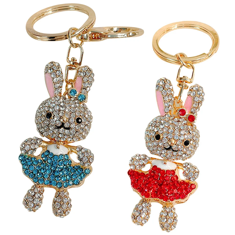 2 Pcs Lucky Coin Bag Pendant Rabbit Keyring Crystal Rhinestone Chain Keychain Bunny Womens Holder Small Animals Backpack
2 Pcs Lucky Coin Bag Pendant Rabbit Keyring Crystal Rhinestone Chain Keychain Bunny Womens Holder Small Animals Backpack