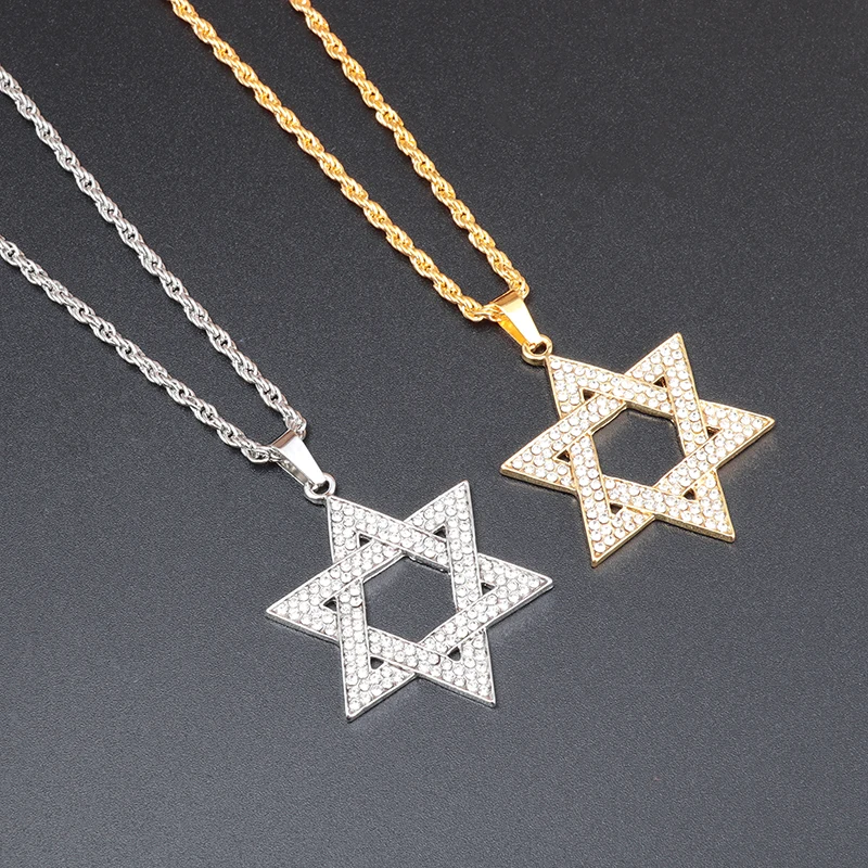 Classic Mysterious Judaism Star of David Pendant Necklace Full Zircon Inlaid Men's Casual Punk Religious Jewelry
Classic Mysterious Judaism Star of David Pendant Necklace Full Zircon Inlaid Men's Casual Punk Religious Jewelry