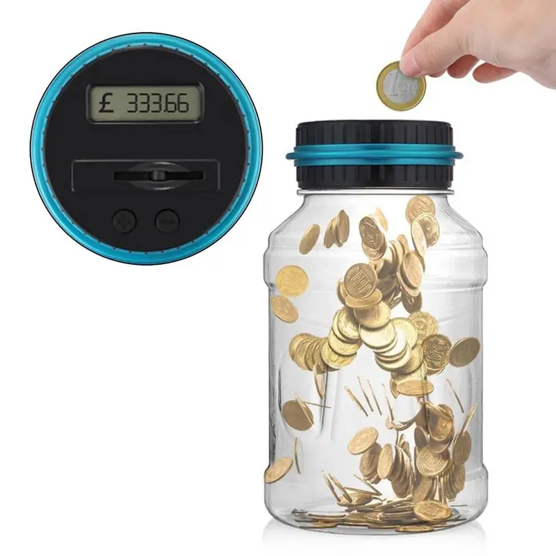 Digital Coin Bank Money Counter Jar Paper Money And Coin Counter Bank With LCD Screen Clear Large 1.8L Holds Over 800 Coins
Digital Coin Bank Money Counter Jar Paper Money And Coin Counter Bank With LCD Screen Clear Large 1.8L Holds Over 800 Coins