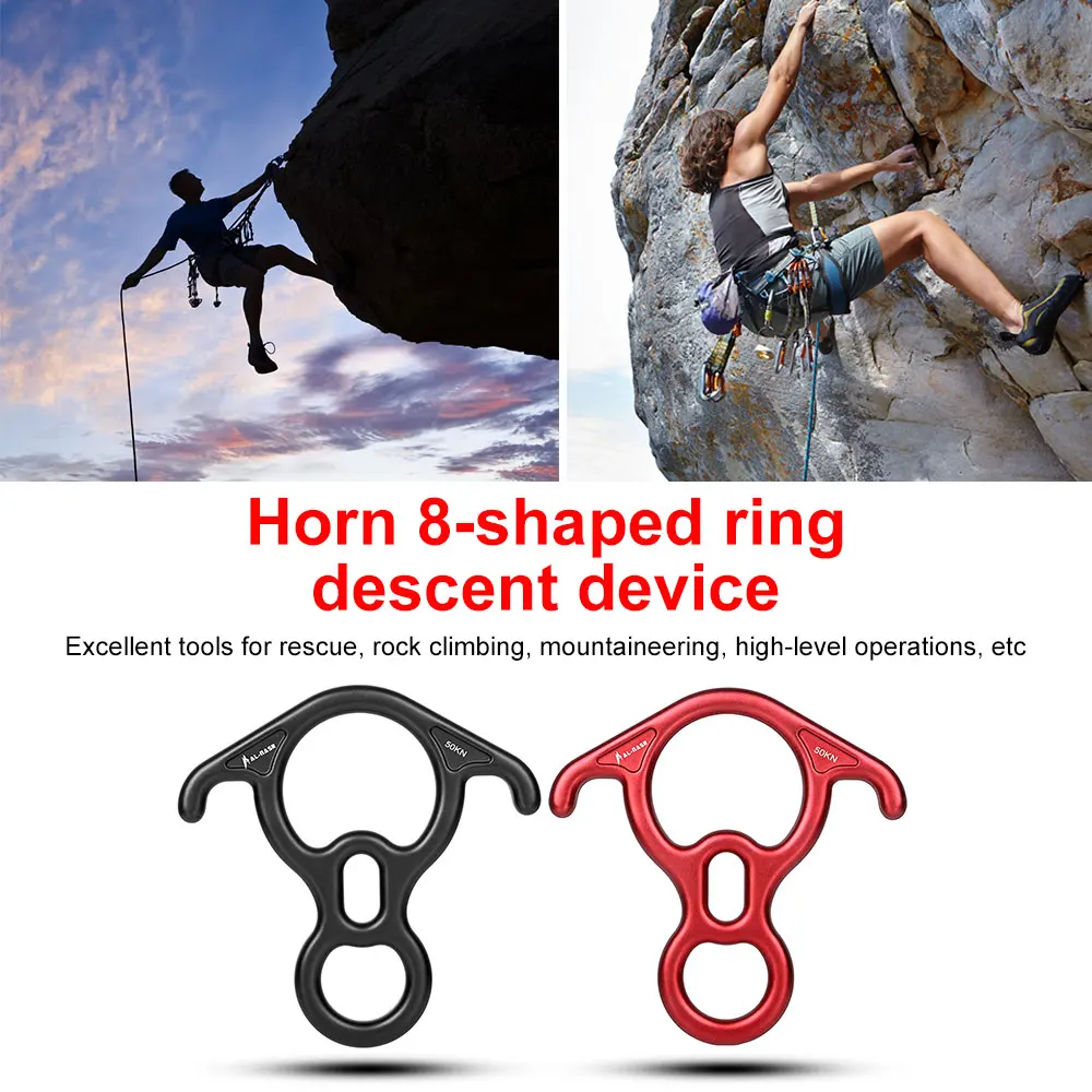 

50KN Rock Climbing Terminal 8 Word Ring Descender Rescue Figure Downhill Rope Rappel Belaying Rigging Climbing Equipment