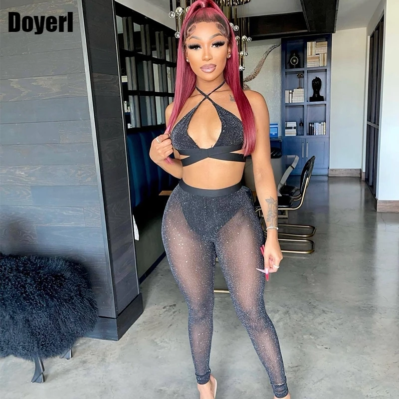 Glitter Sexy Two Piece Sets Womens Cute Summer Outfits Party Crop Top + Sheer Mesh See Through Pants Matching Sets Club Outfits
Glitter Sexy Two Piece Sets Womens Cute Summer Outfits Party Crop Top + Sheer Mesh See Through Pants Matching Sets Club Outfits