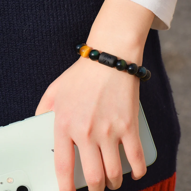 10mm beads Feng Shui Gift 12 constellations Obsidian Bracelet for man and women Handmade good Lucky Amulet Jewellery
10mm beads Feng Shui Gift 12 constellations Obsidian Bracelet for man and women Handmade good Lucky Amulet Jewellery