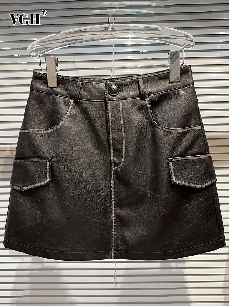 VGH Solid Patchwork Pocket A Line Skirt For Women High Waist Spliced Button Slimming Mini Skirts Female Fashion Clothes Style
VGH Solid Patchwork Pocket A Line Skirt For Women High Waist Spliced Button Slimming Mini Skirts Female Fashion Clothes Style