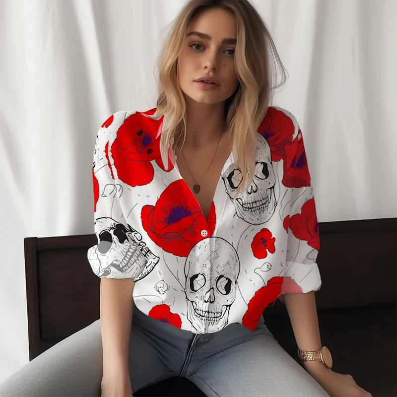 2023 New Women's Shirt Skull 3D Printed Women's Shirt Gothic Style Women's Shirt Fashion Trend Women's Long-sleeved Shirt
2023 New Women's Shirt Skull 3D Printed Women's Shirt Gothic Style Women's Shirt Fashion Trend Women's Long-sleeved Shirt